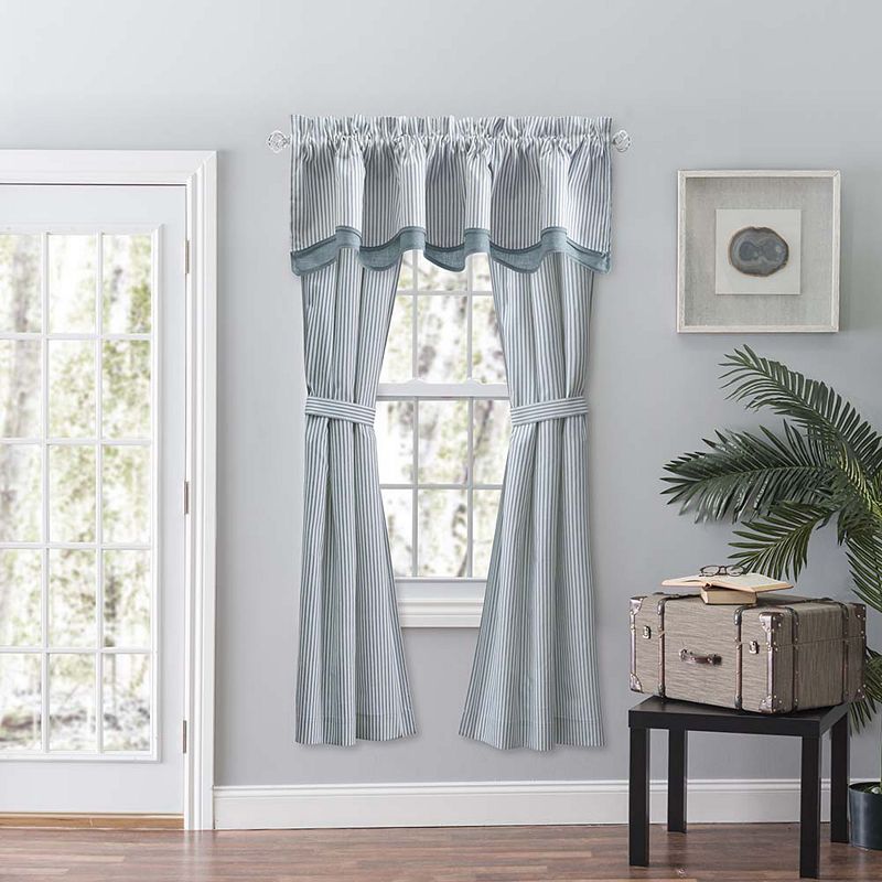 Curtain Plaza Classic Stripe Printed Stylish Tailored Panel Pair 3 Rod Pocket