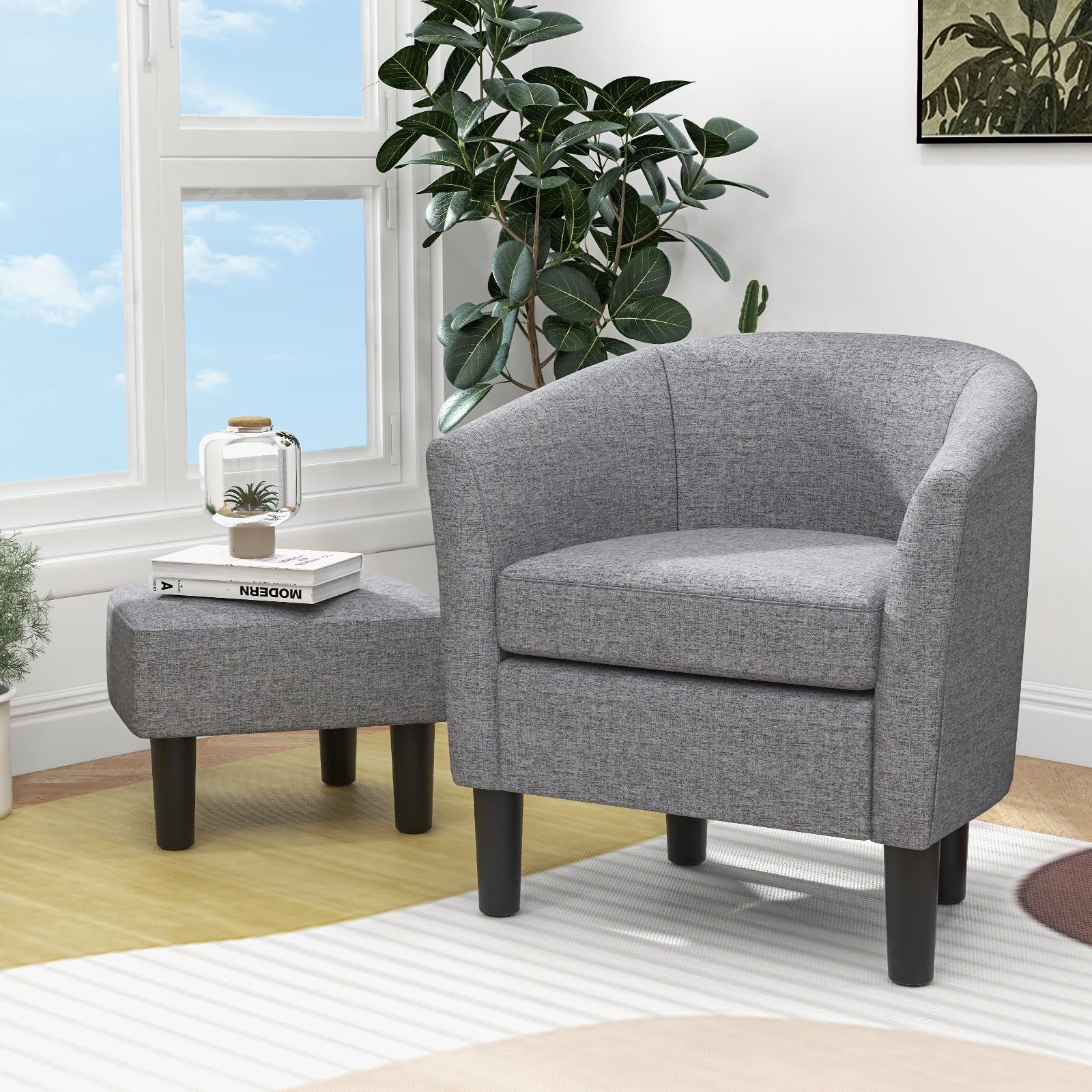 Giantex Modern Accent Chair with Ottoman