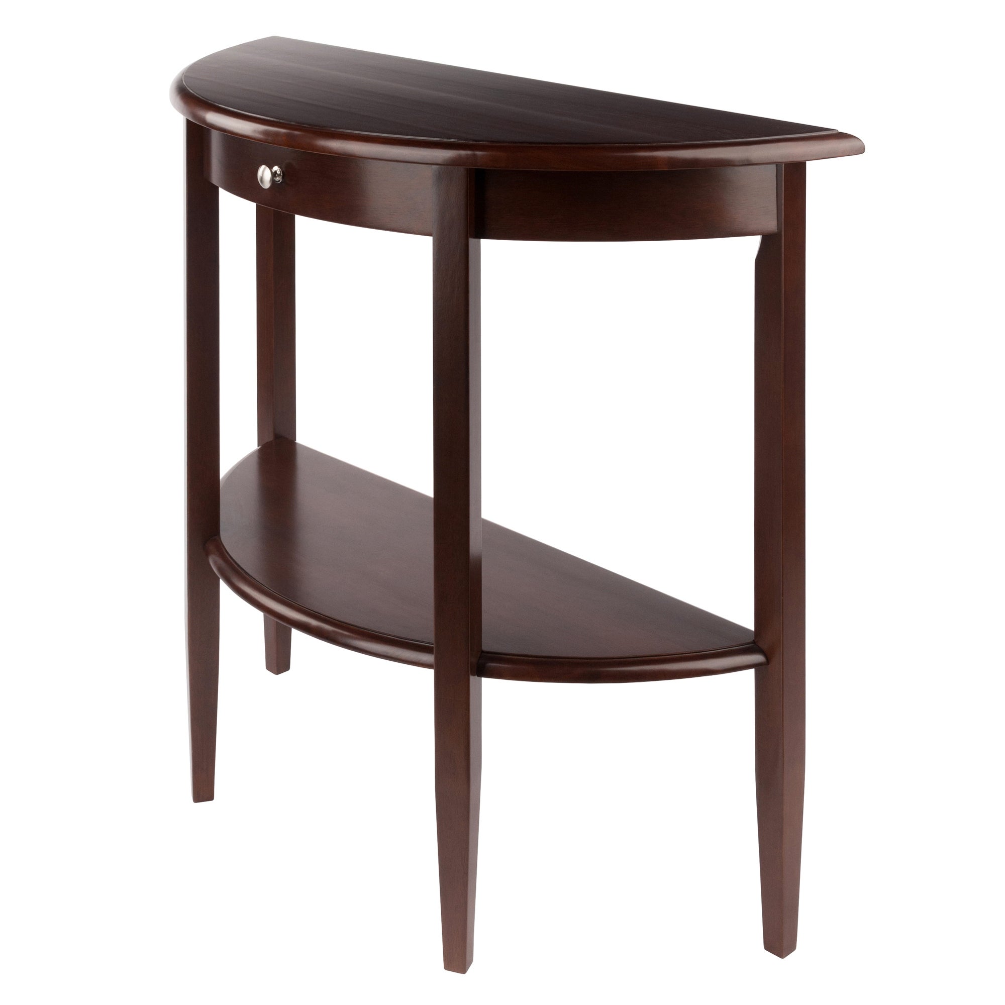 Concord Half Moon Console Table， Walnut - 39.29 x 15.75 x 33.66 inches