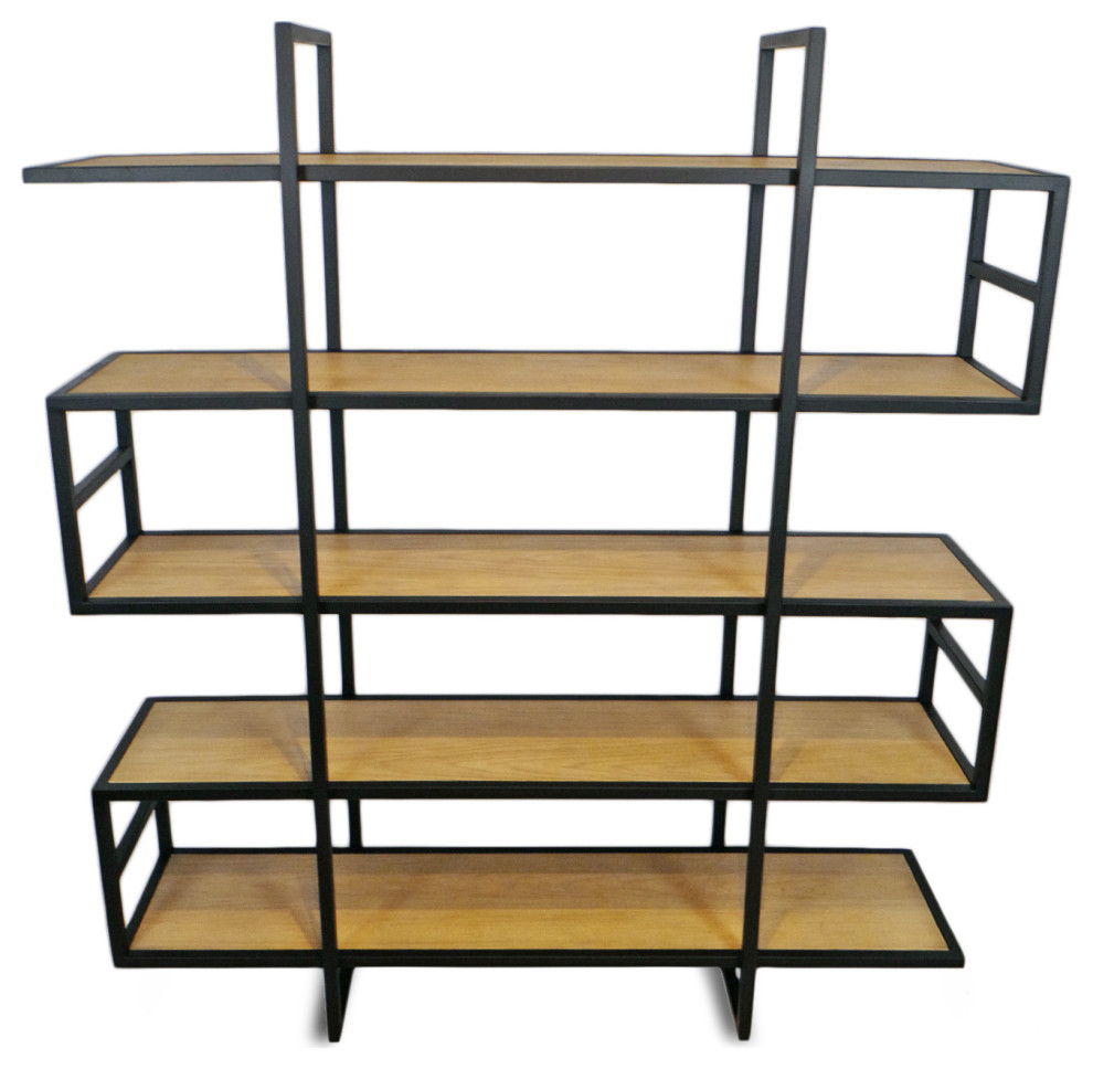 Modern Iron and Oak Display Shelf   Industrial   Bookcases   by Design Mix Furniture  Houzz