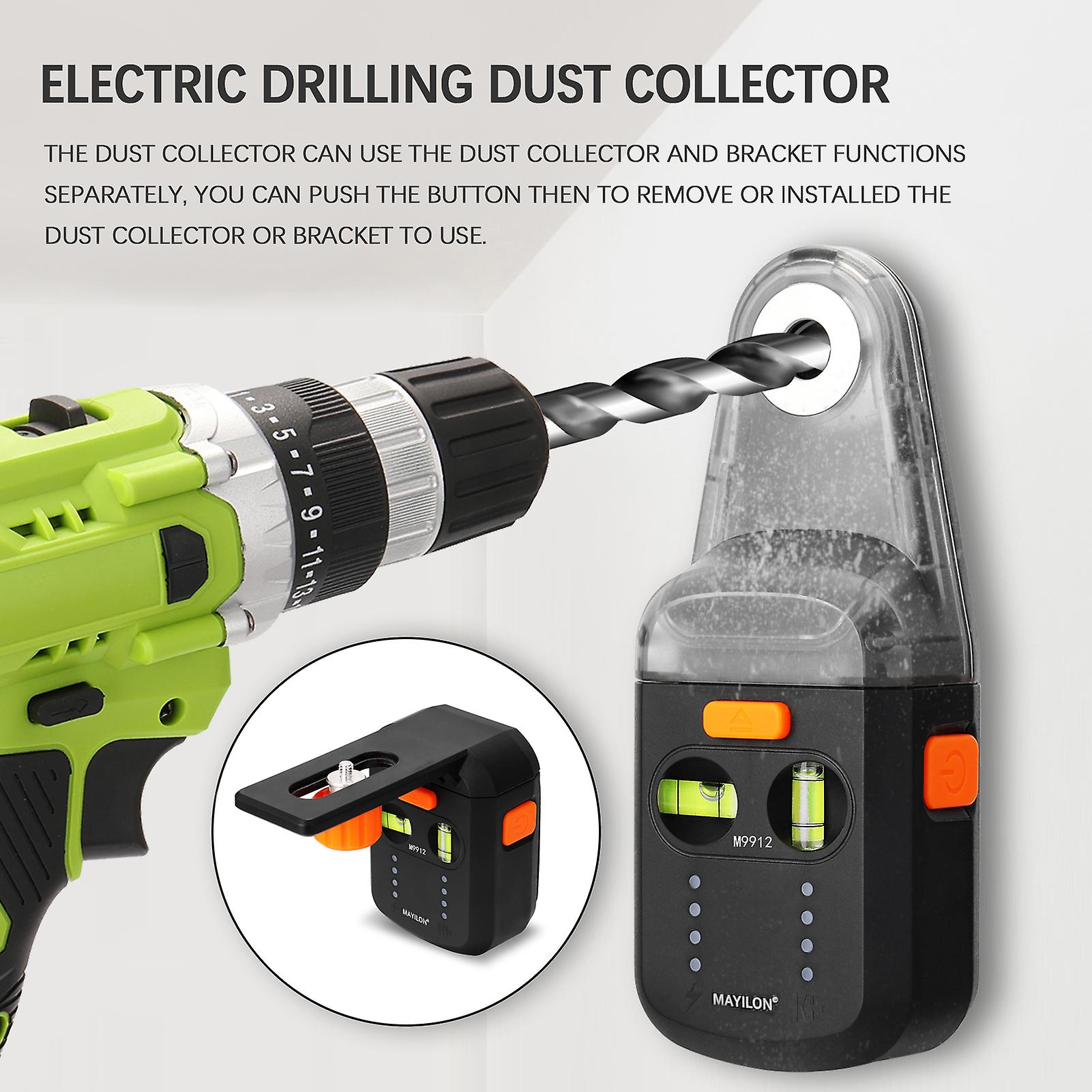 Mayilon Electric Drilling Dust Collector Laser Level 2 In 1 Functions Household Wall Electric Suction Vacuum Drilling Dust Collector Dust Cleaning Suc