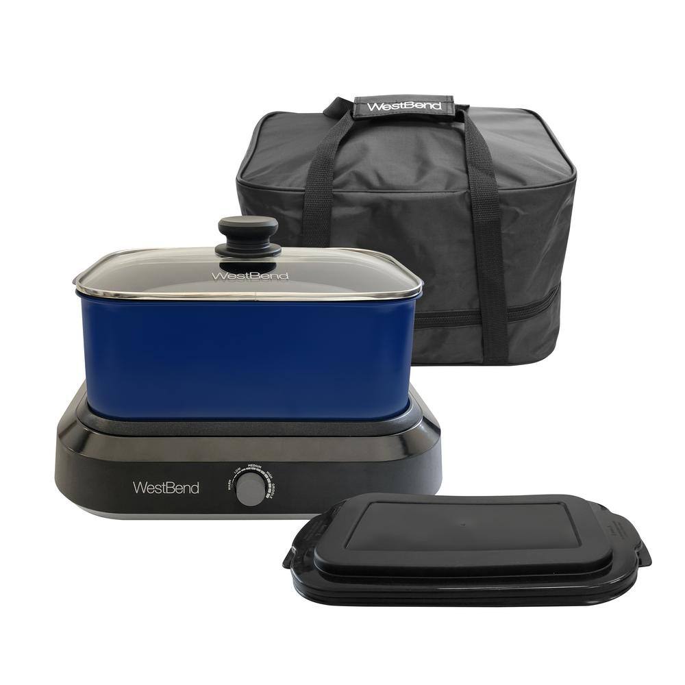 West Bend 5 qt. Blue Non-Stick Versatility Slow Cooker 87905B