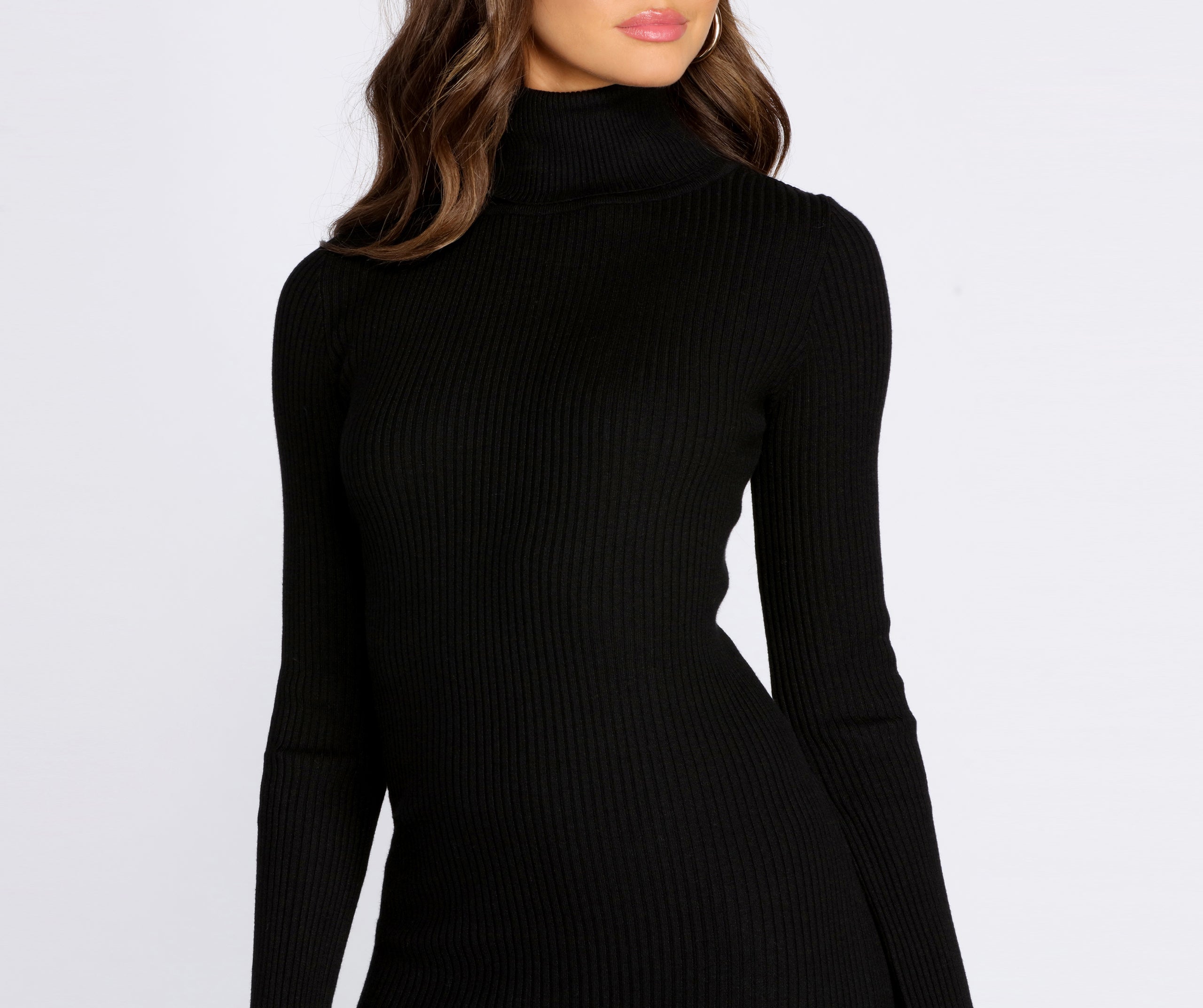 Long Sleeve Ribbed Mini Dress