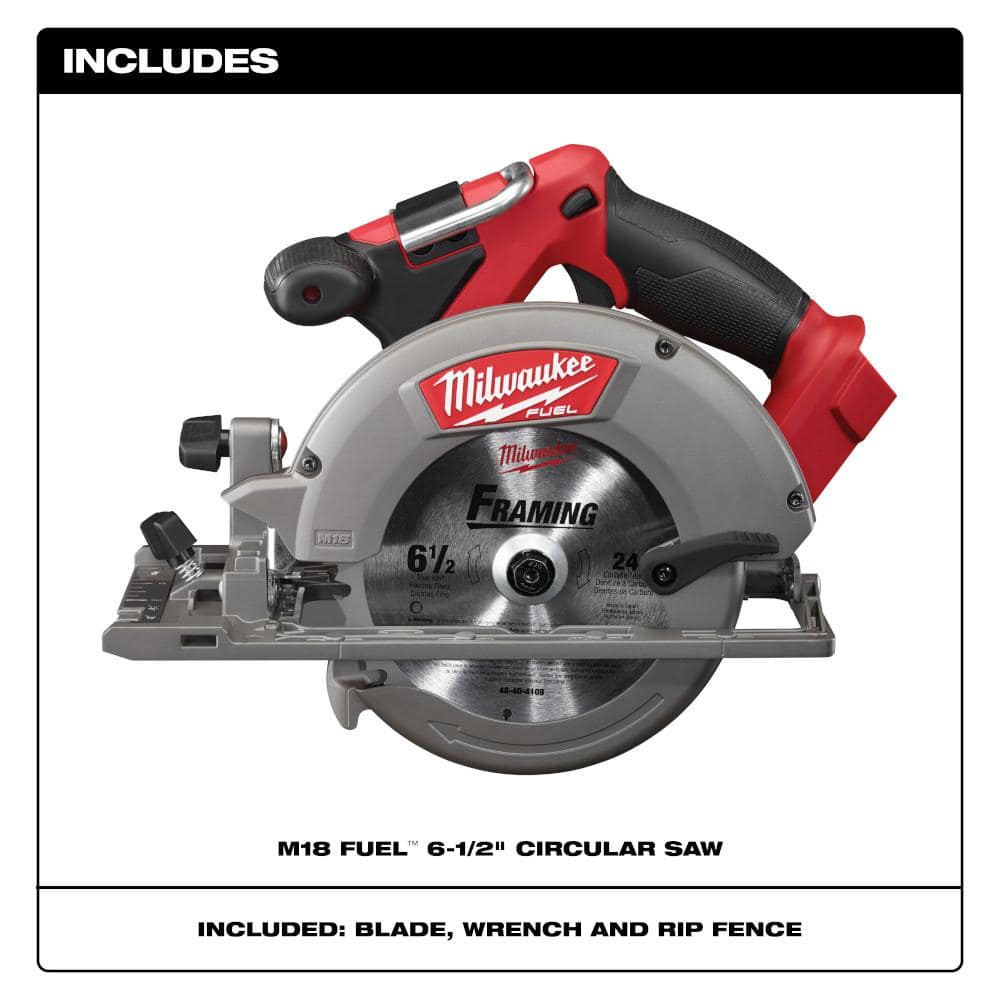 Milwaukee M18 FUEL 18V Lithium-Ion Brushless Cordless 6-1/2 in. Circular Saw (Tool-Only) 2730-20