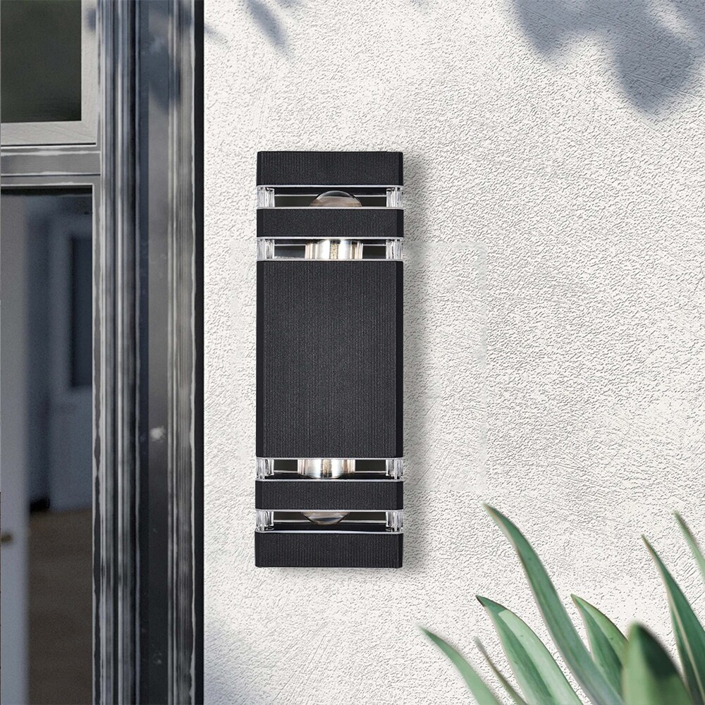 2  Light Modern Matte Black Dimmable 12.2 '' Outdoor Wall Sconce   4.3 In. W X 12.2 In. H