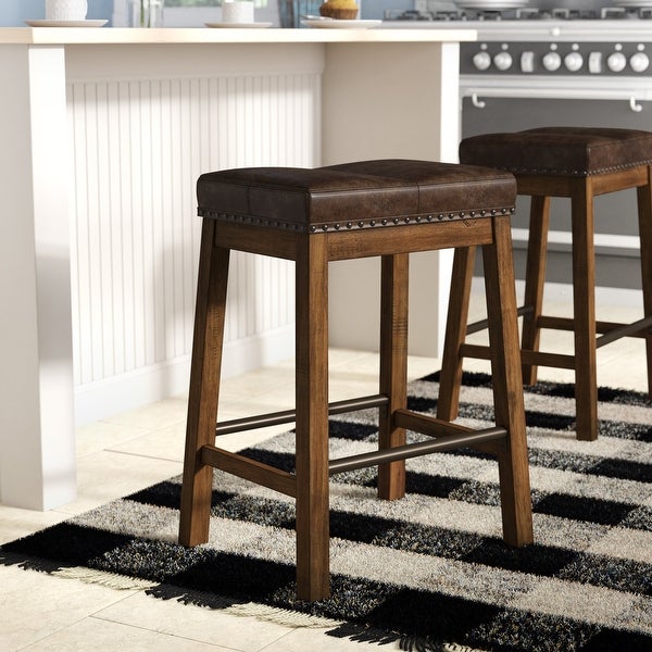 Copper Grove Hanoi Brown 24-inch Backless Bar Stools (Set of 2)