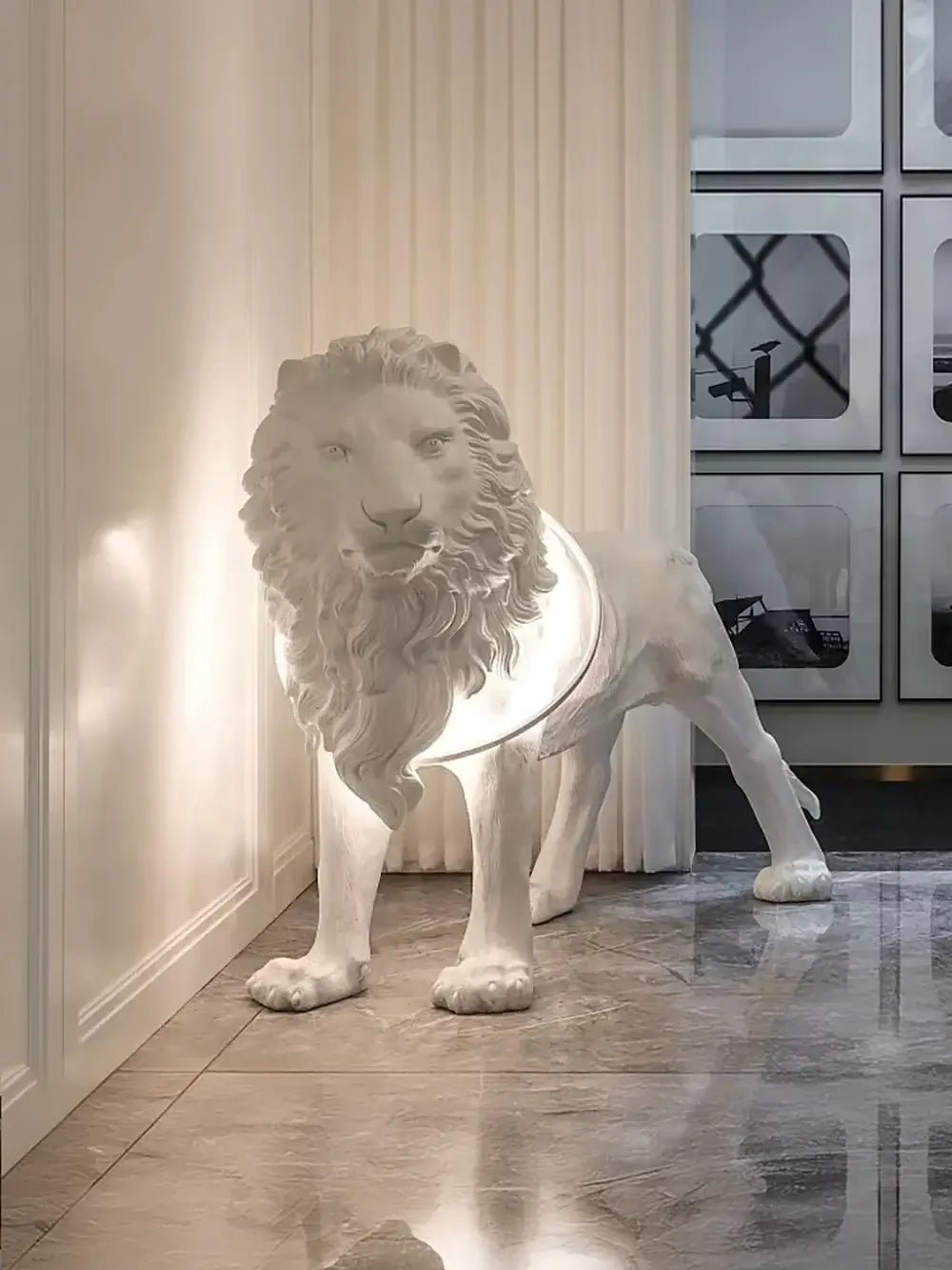 Leo Lion Sculpture Floor Lamp