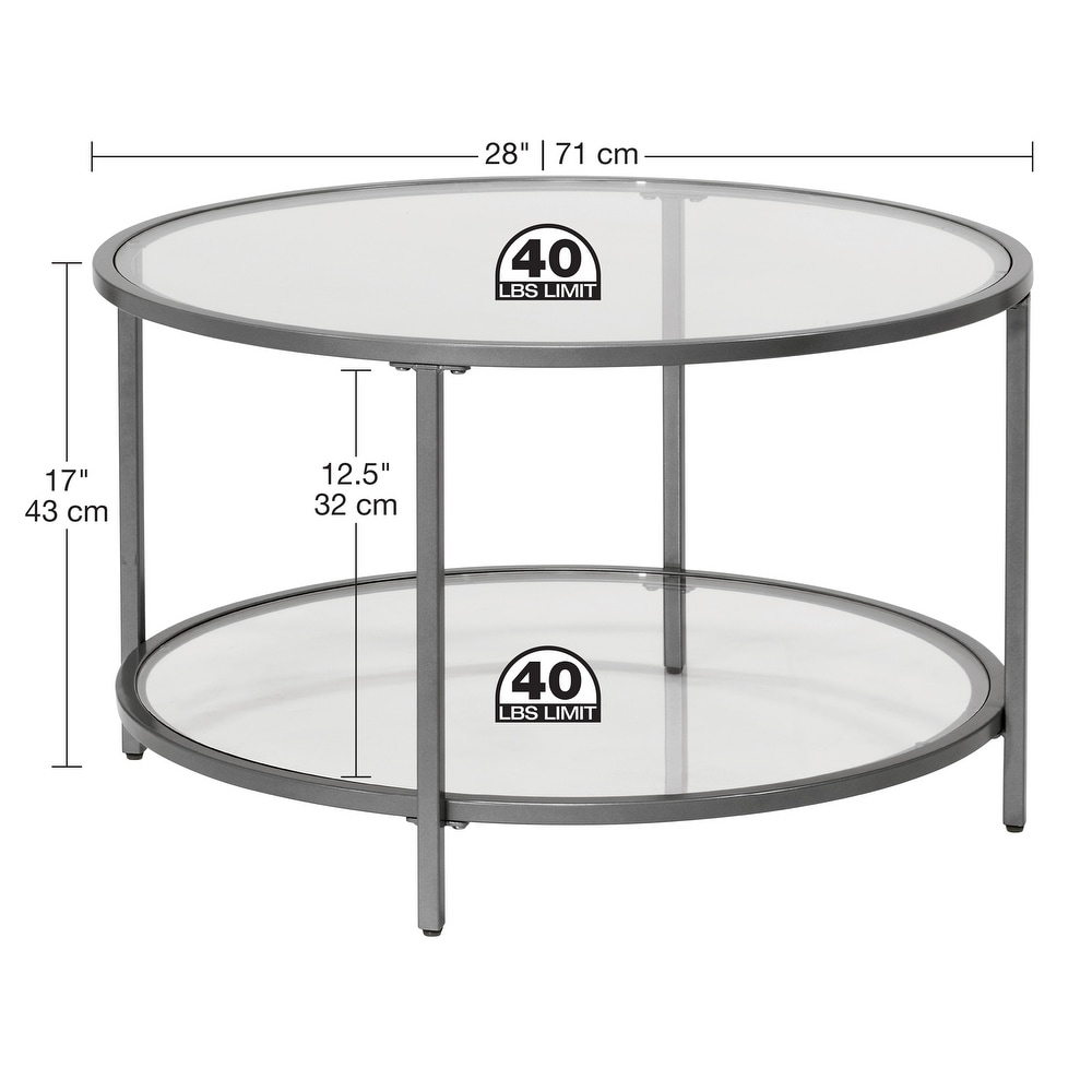 Carbon Loft Heimlich Round Steel/Glass Coffee Table