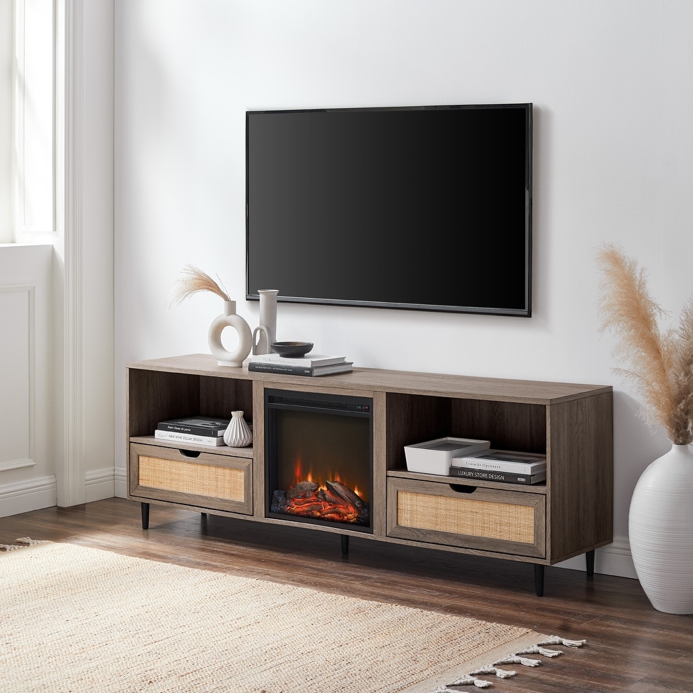 Middlebrook 70 inch Rattan Door TV Stand