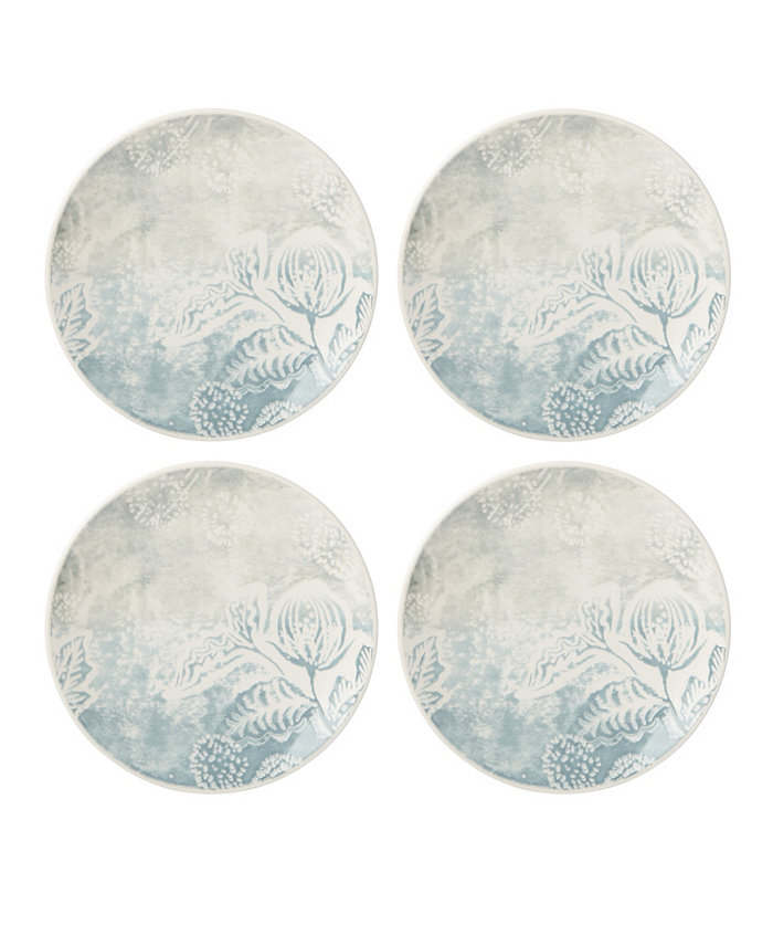 Lenox Textured  Neutrals Floral Accent Plates Set 4