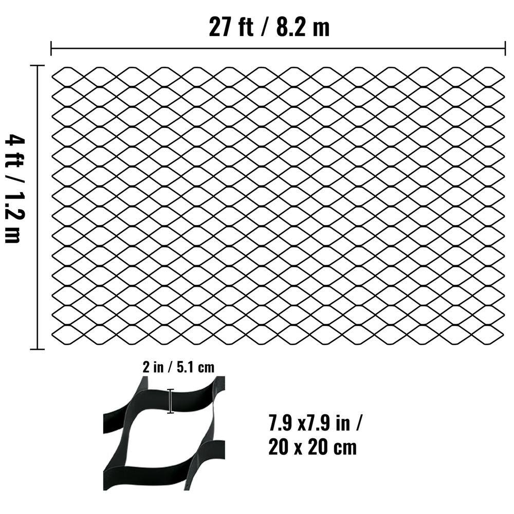 VEVOR Ground Grid 1885 lb. per sq. ft. Load Weed Barrier 2 in. Depth Patio Pavers 27 x 4 ft. Ground Stabilization Grid for DIY TGG27X4FTX2INYHLDV0