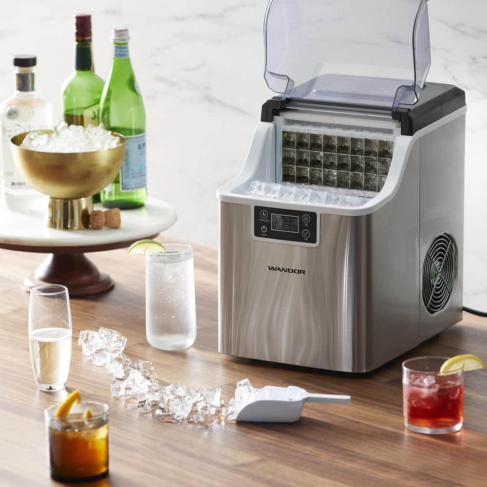 WANDOR 45 lbs Freestanding Ice Maker in Silver with Ice Scoop