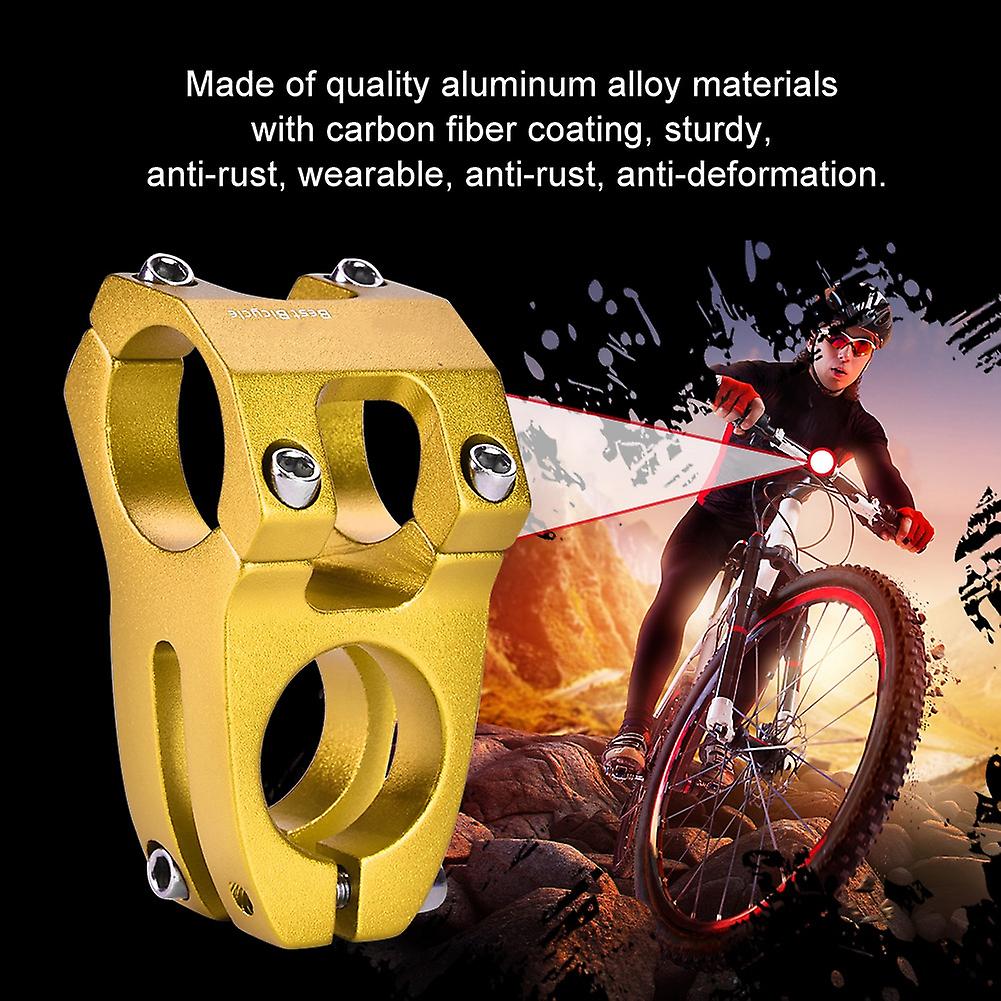 31.8mm Aluminum Alloy Mountain Bike Handlebar Fixed Stem Cycling Accessory (gold)