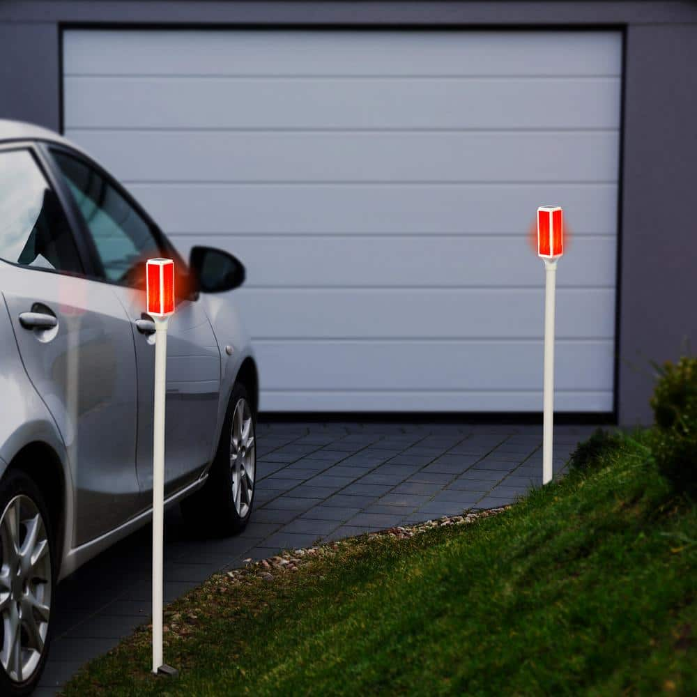 Alpine Corporation 43 in. Tall Outdoor Solar Powered Driveway Markers with Red LED Lights (Set of 2) SLC104SLR-RD-2