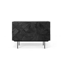 GRAPHIC COMMODE 3 TIROIRS TECK NOIR