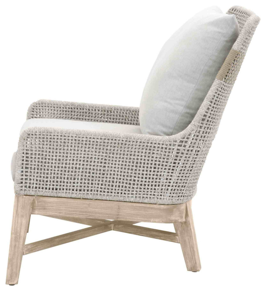 Essentials For Living Woven Tapestry Outdoor Club Chair  Taupe Stripe   Beach Style   Outdoor Lounge Chairs   by Unlimited Furniture Group  Houzz