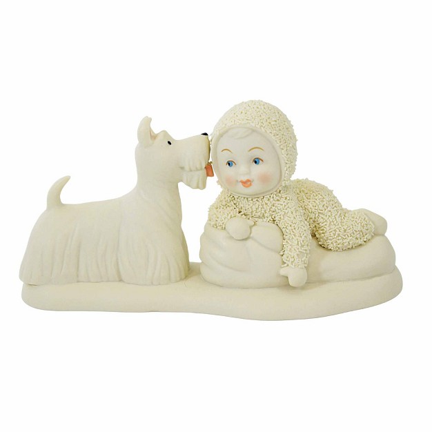 Snowbabies Who x27 s In My Bed One Figurine 2 5 Inches Puppy Sleep Lick 6012336 Ceramic Off white