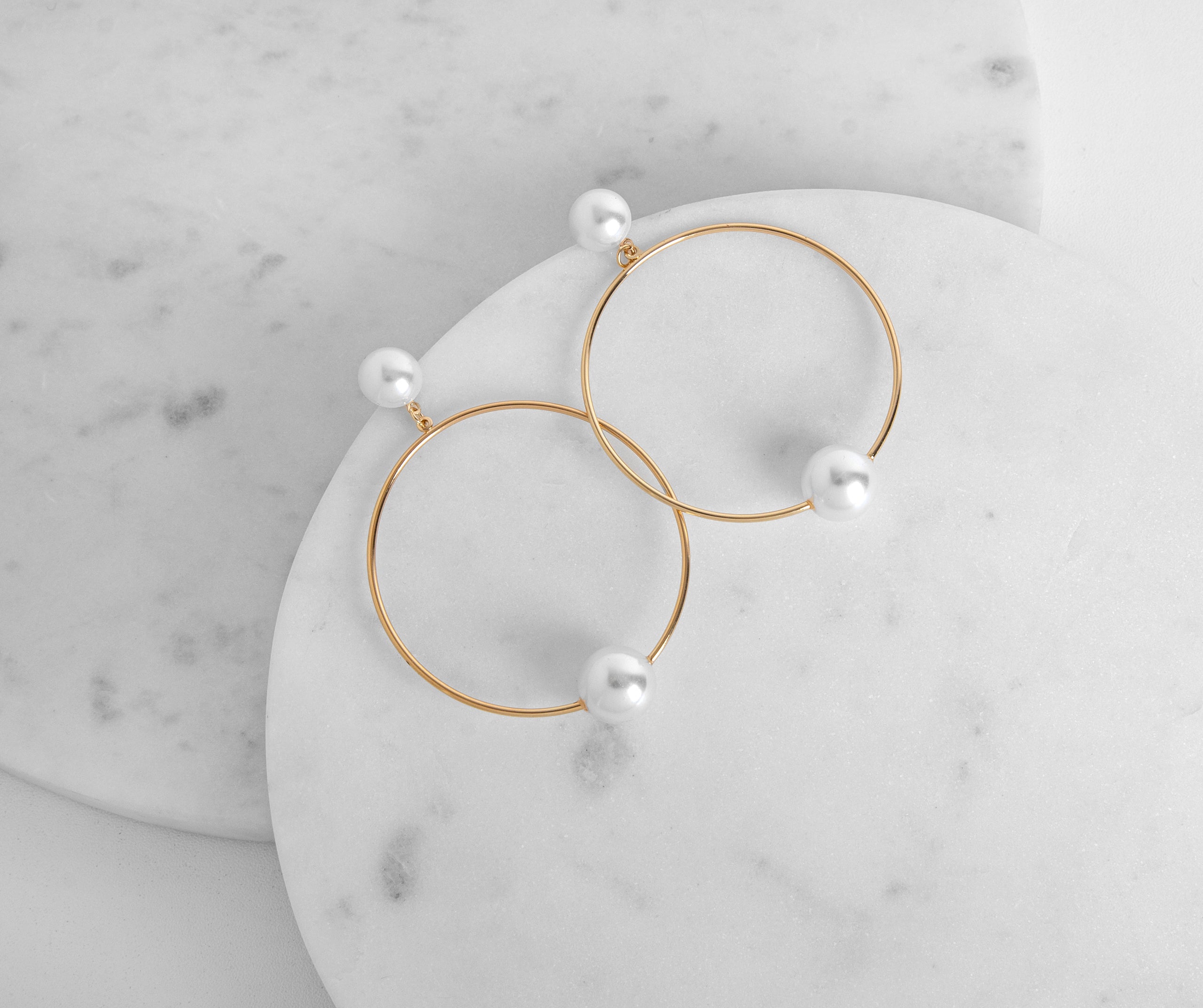 Perhaps A Little Class Pearl Hoop Earrings