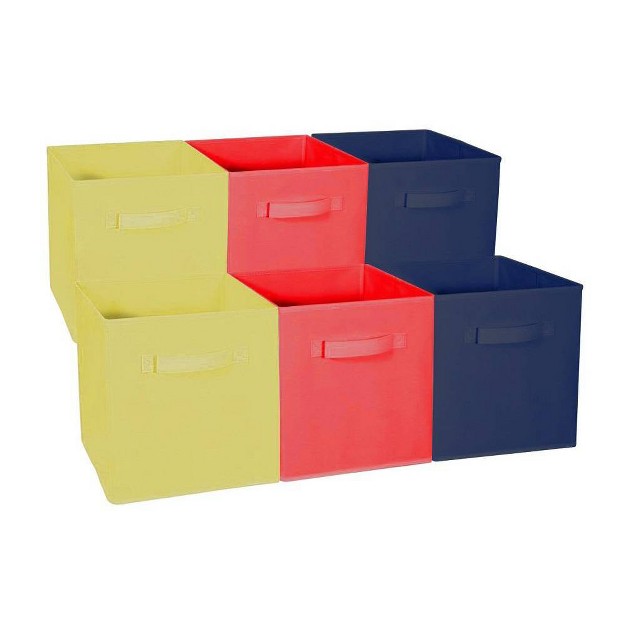 Sorbus 6pk Home Storage Bundle Drawer And Closet Bins Yellow Red Navy