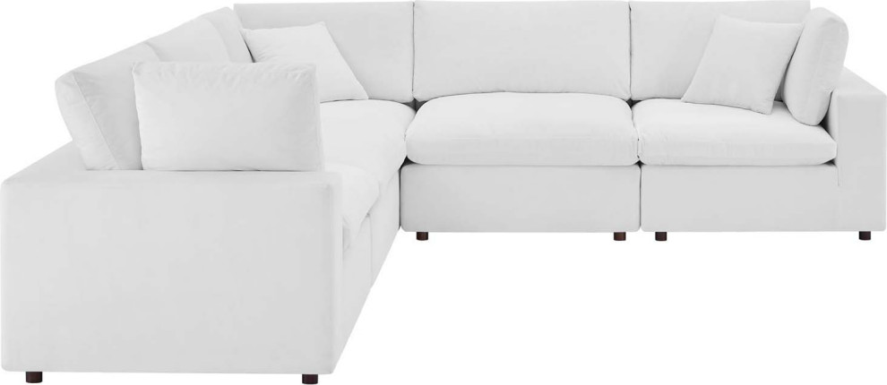 Wheatland Down Filled Overstuffed 5 Piece Sectional Sofa   Transitional   Sectional Sofas   by HedgeApple  Houzz