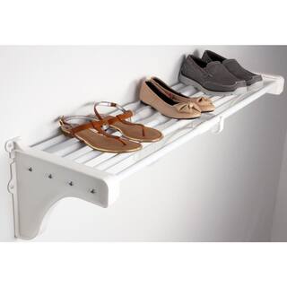 EZ Shelf 40 in. - 75 in. Expandable Metal Shelf in White with 2 End Brackets EZS-SW72-1-2