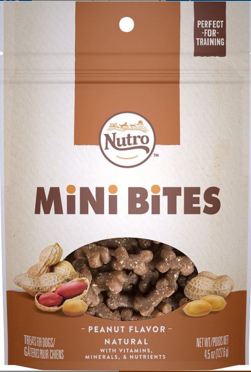 Nutro Mini Bites Peanut Flavor Dog Treats 4.5oz Bag