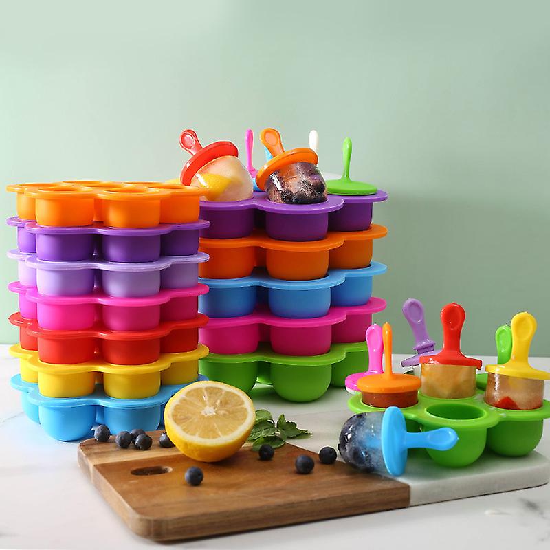 Reusable Diy Ice Cream Silicone Molds Popsicle Molds Maker Ice Cube Molds For Home Freezer With Free Sticks Kitchen Tools