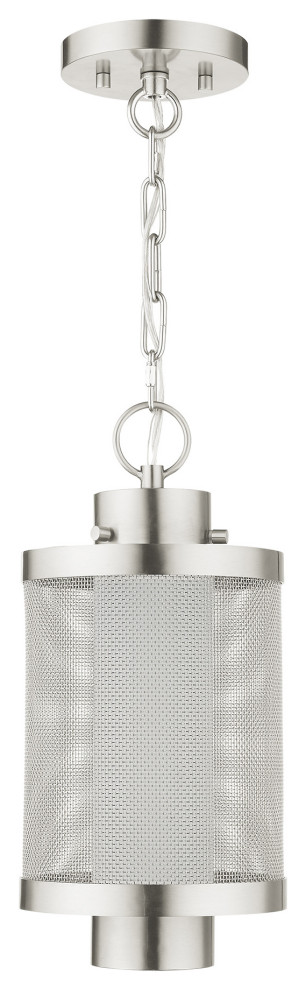 Livex Lighting Nottingham 1 Light Brushed Nickel Medium Outdoor Pendant Lantern   Transitional   Outdoor Hanging Lights   by Livex Lighting Inc.  Houzz