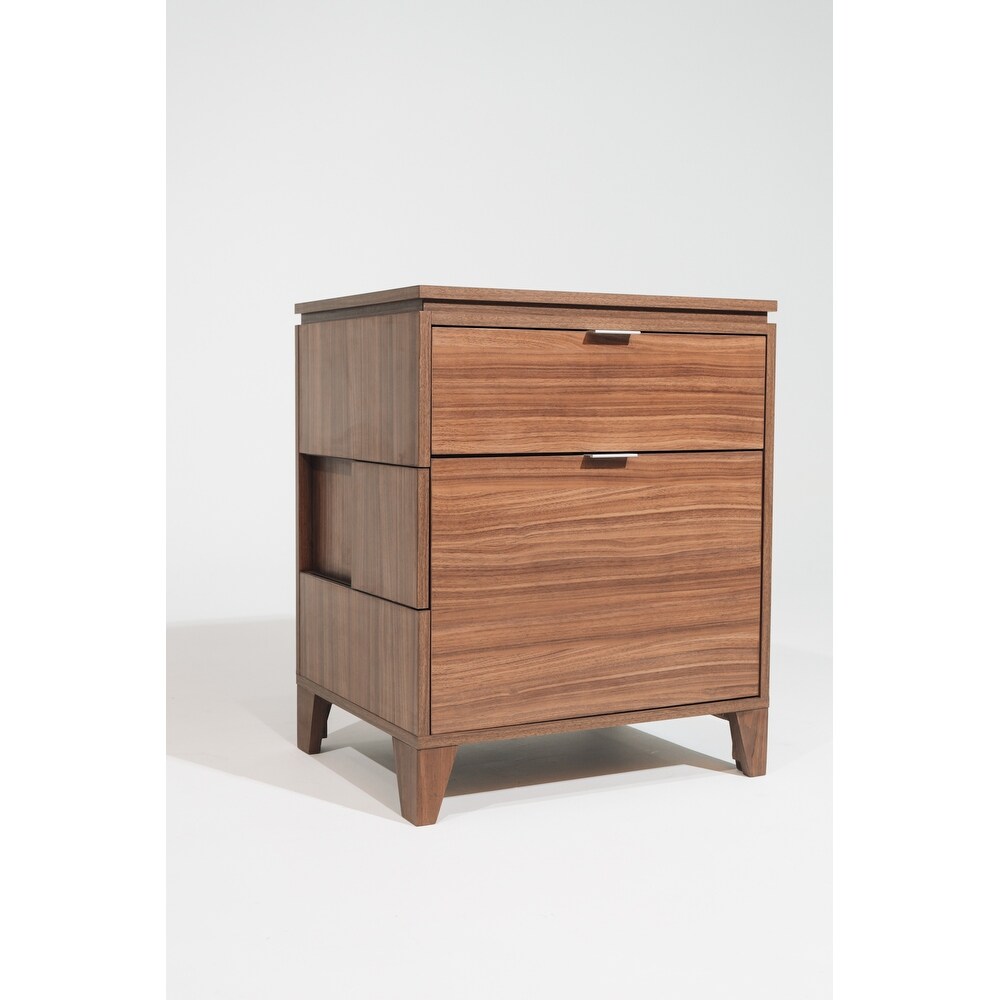 C PAP Nightstand in WALNUT with Left Side Slide