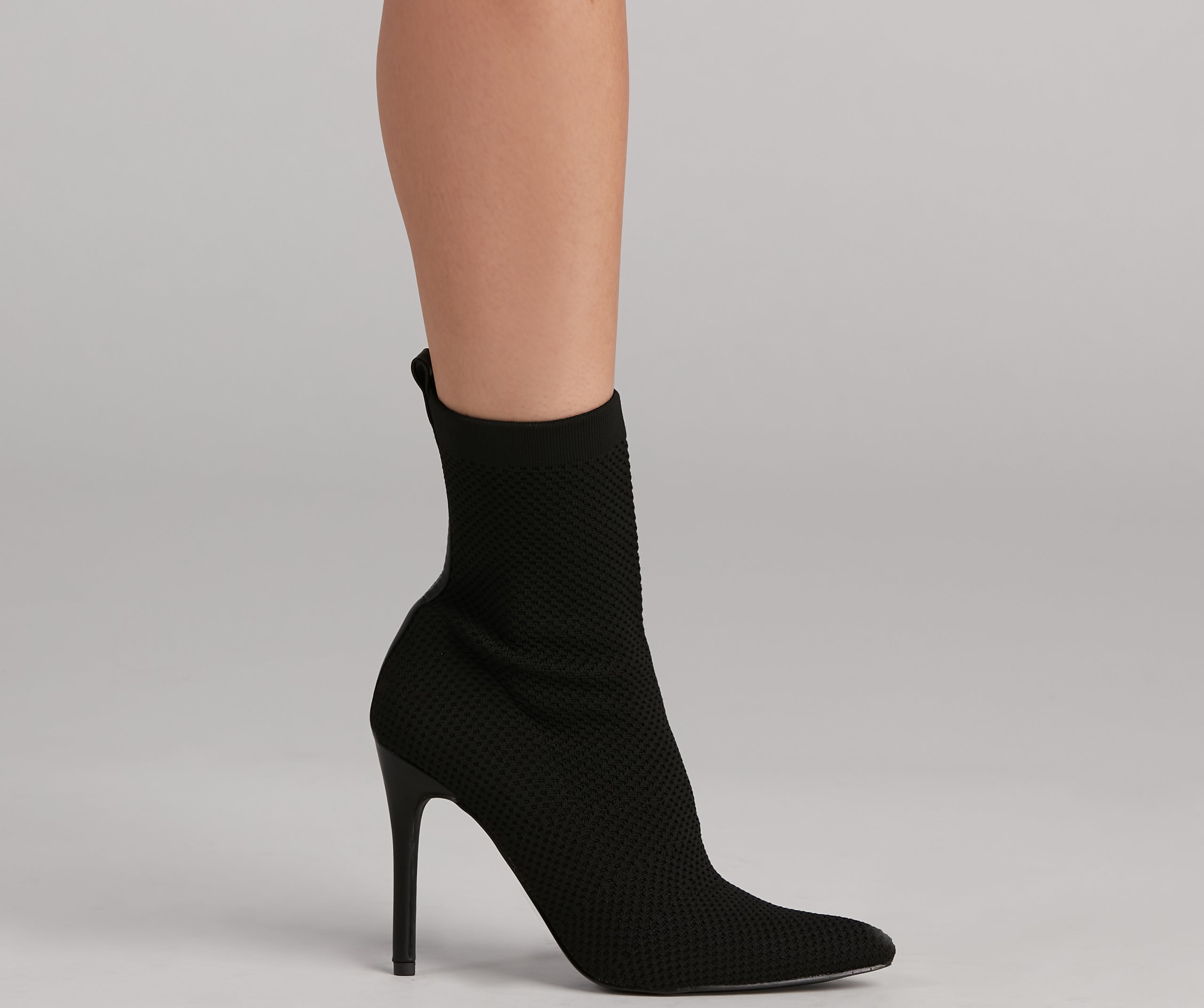 Major Strut Knit Stiletto Booties