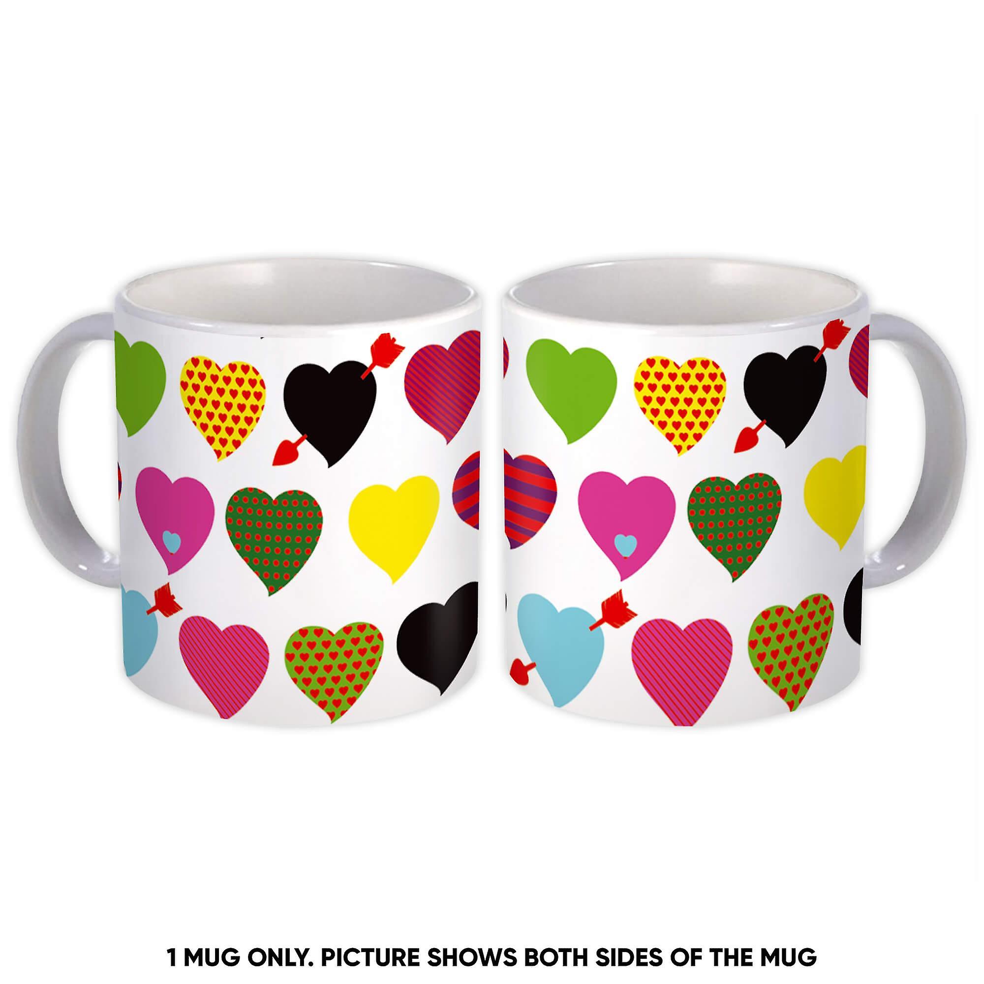 Gift Mug: Love Arrow Hearts Pattern