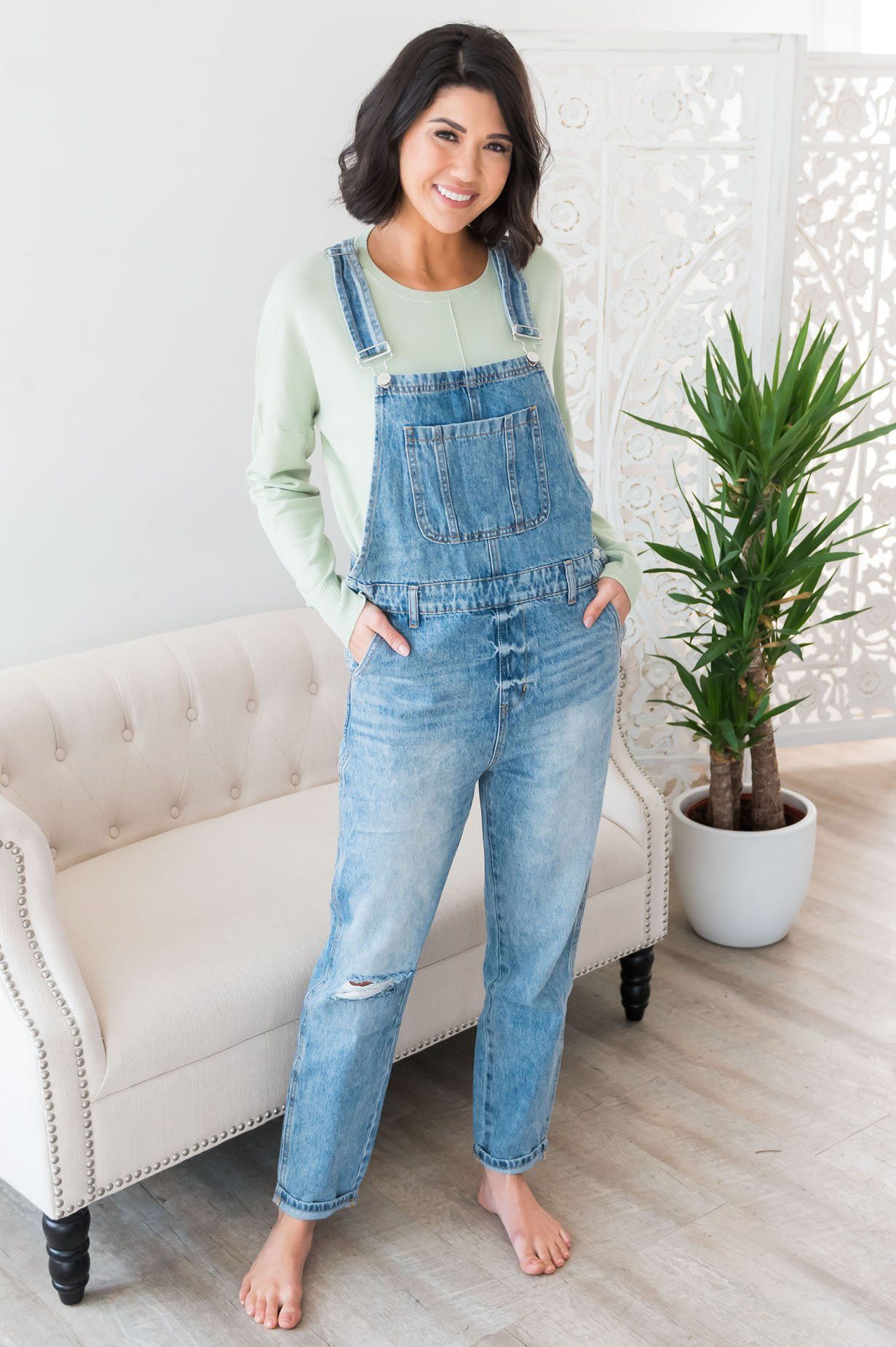 The Paris Modest Denim Overalls