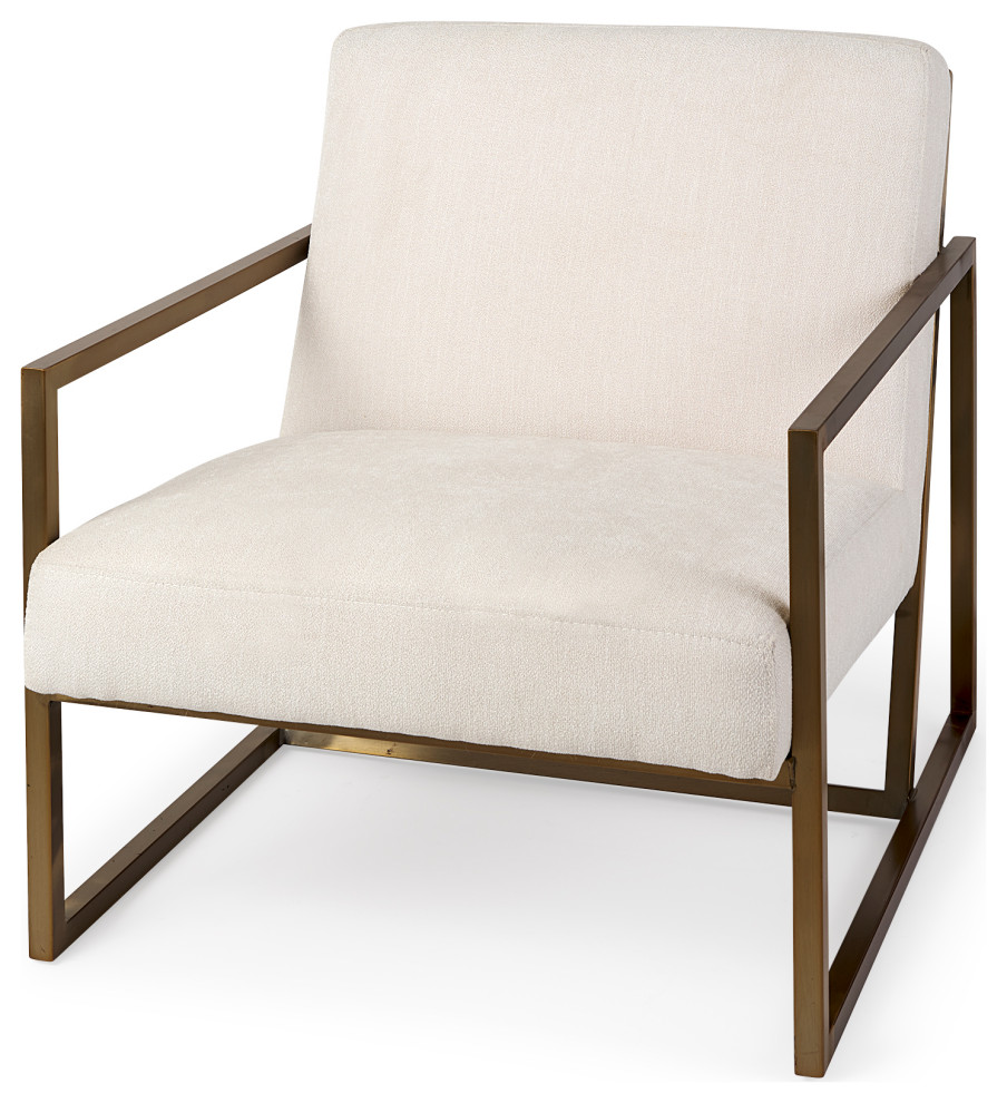 Armelle Fabric Seat w/ Metal Frame Accent Chair   Contemporary   Armchairs And Accent Chairs   by Mercana  Houzz