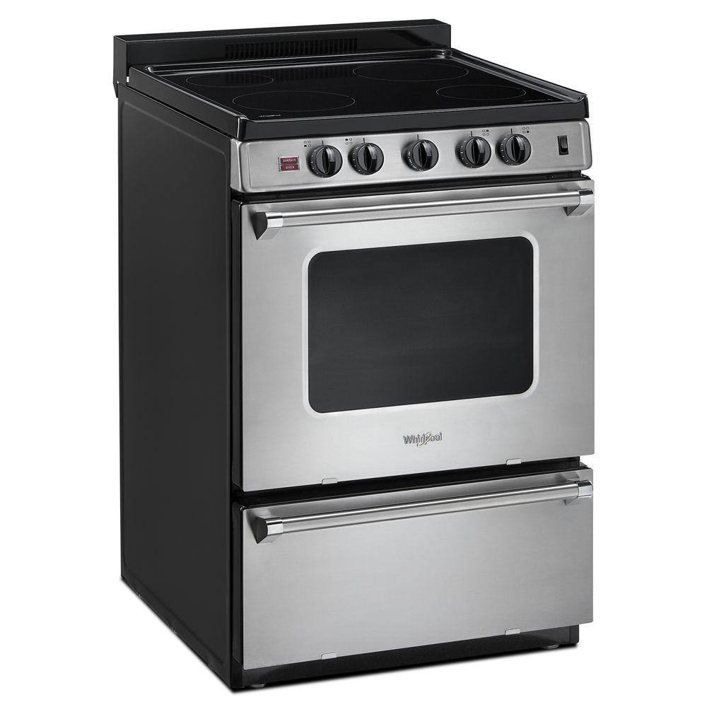 Whirlpool 2.96 cu. ft. Single Oven Electric Range with Upswept Spill Guard Cooktop in Stainless Steel WFE500M4HS