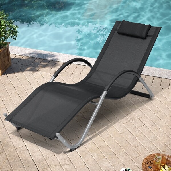 Pellebant Outdoor Patio Chaise Lounge Chairs with Headrest