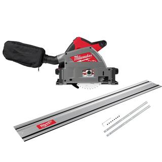 MW M18 FUEL 18-Volt Li-Ion Cordless Brushless 6-12 in. Plunge Cut Track Saw w55 in. Track Saw Guide RailTrack Connector 2831-20-48-08-0571-48-08-0574