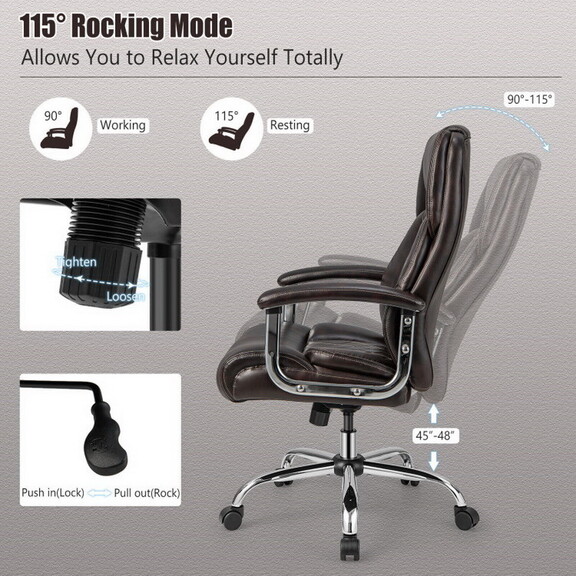 Costway Height Adjustable Executive Chair Computer...