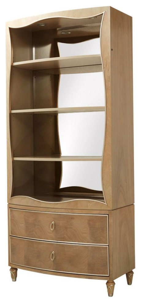 AICO Michael Amini Villa Cherie Bookcase Caramel   Traditional   Bookcases   by Unlimited Furniture Group  Houzz