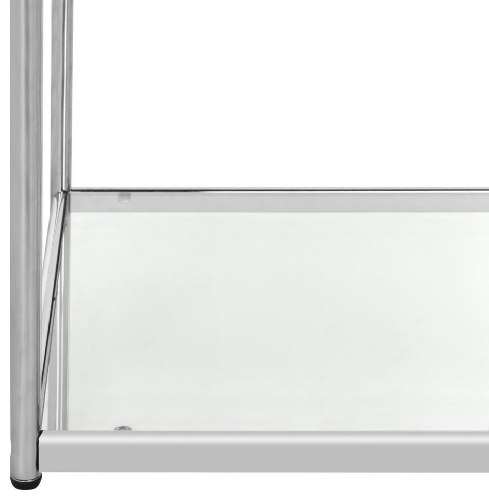 Nathaniel Glass End Table  Chrome   Contemporary   Side Tables And End Tables   by Rustic Home Furniture Deco  Houzz