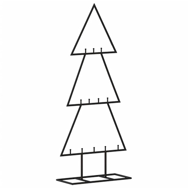 vidaXL Christmas Tree Modern Metal Ornament Tree Stand for Decoration Black