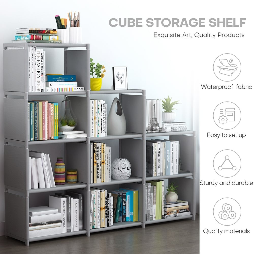 4/8/9 Cubes Organizer Book Shelf Office Storage Bookcase DIY Cabinet