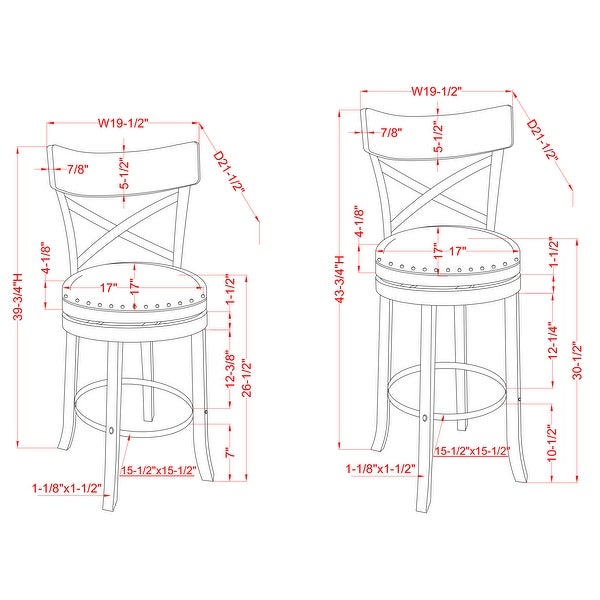 Furniture of America Heidi Modern Farmhouse Swivel Barstools Set of 2