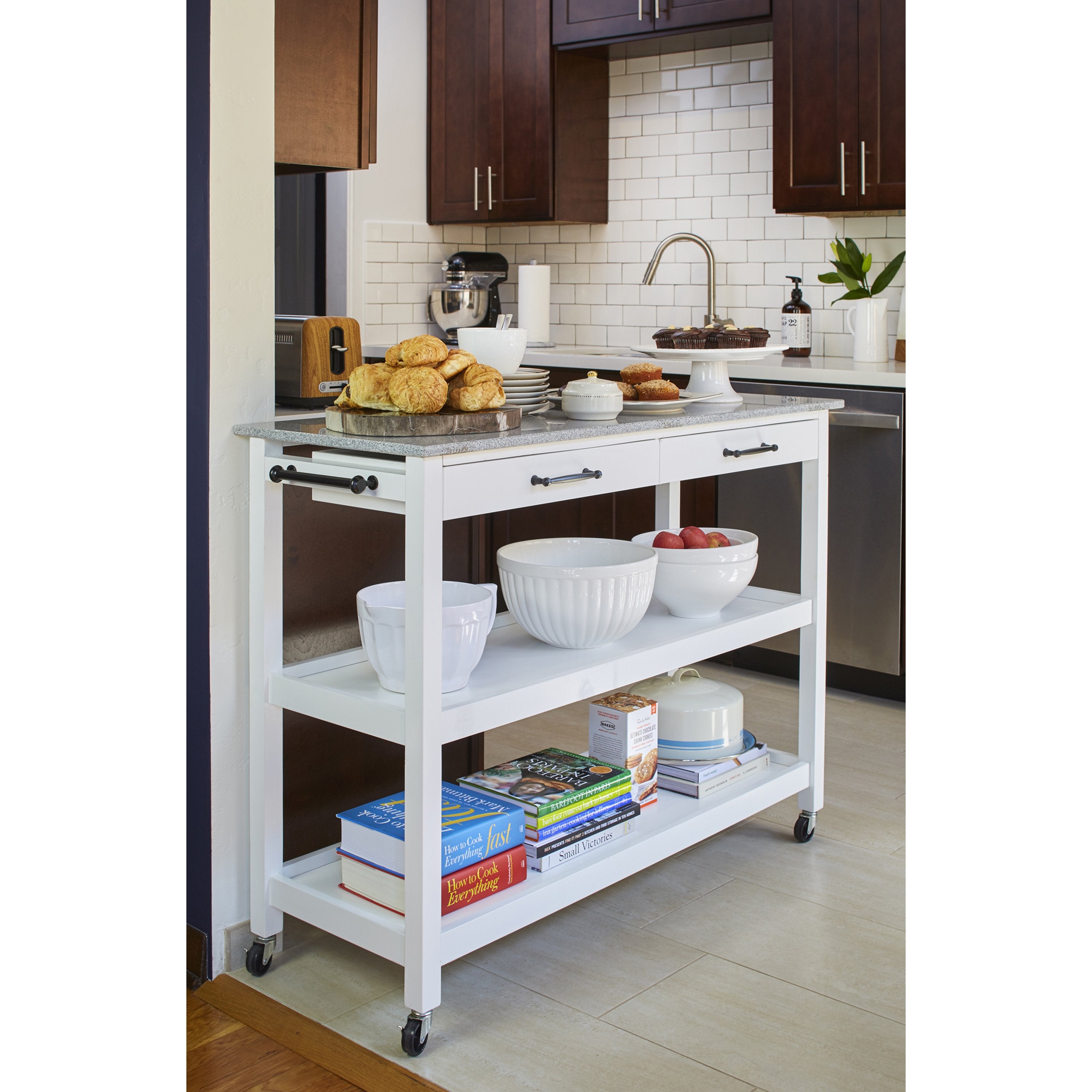 angelo:HOME Kitchen Island/Cart - Arlington (white)