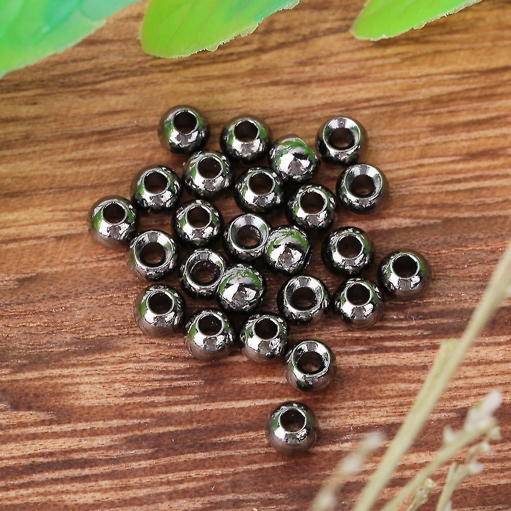 25pcs Fly Tying Tungsten Alloy Beads Round Nymph Head Ball Fishing Tackle Dark Nickel(2.8mm)