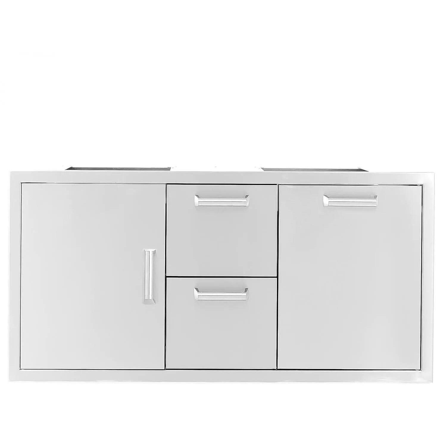 Signature 42-Inch Stainless Steel Door， Double Drawer and Roll-Out Trash Bin Combo