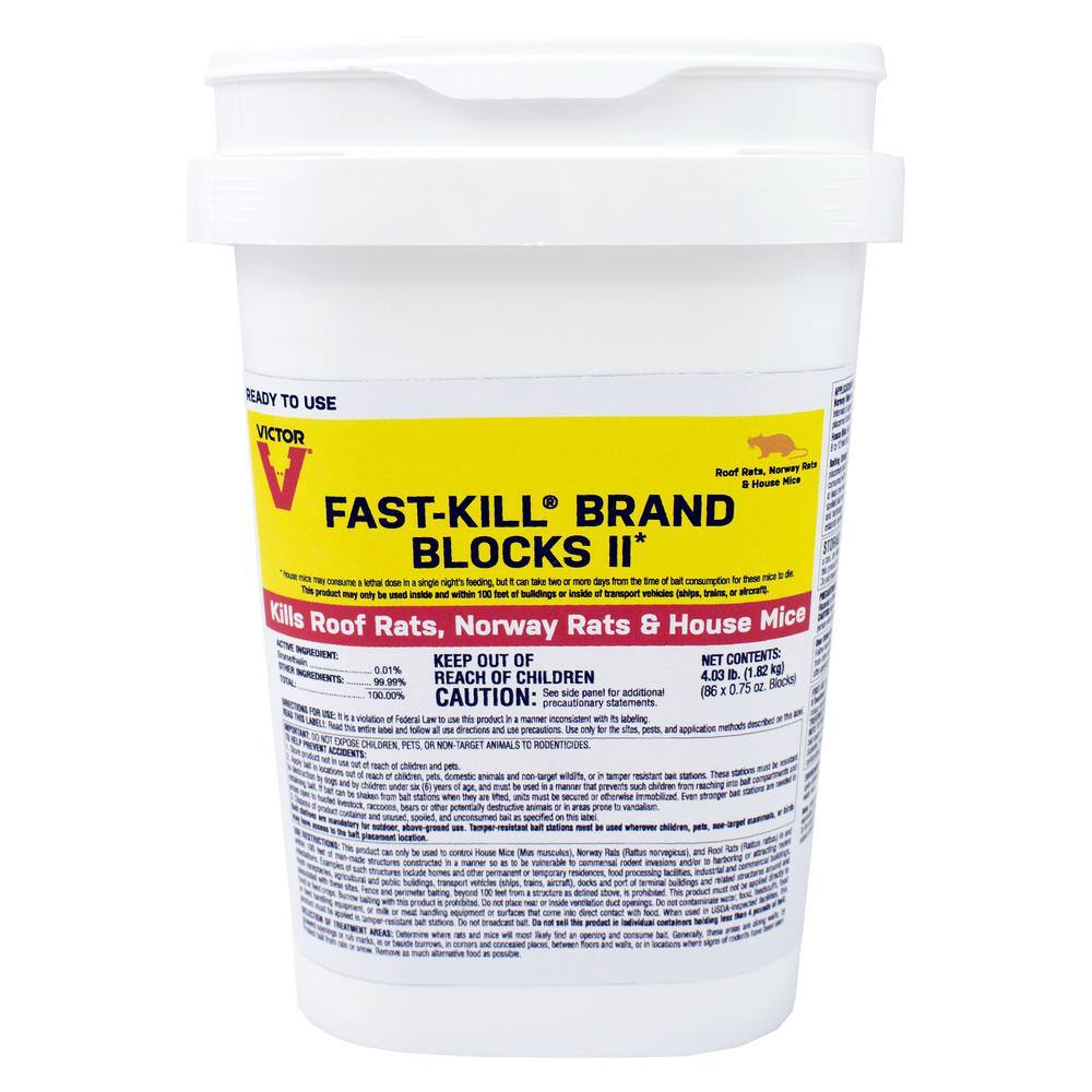 Victor Fast-Kill Easy-to-Use Rodenticide Bait Blocks - 4 lbs. M904