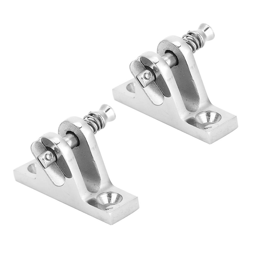 2pcs 306 Stainless Steel Boat Bimini Top Deck Hinges Flat Mount With Screws Silver