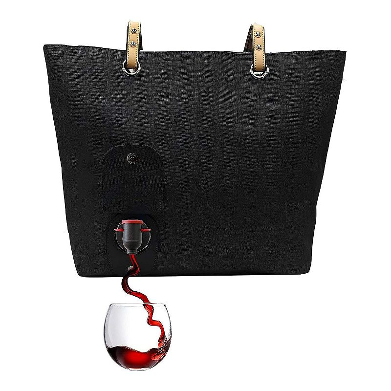 Wine Purse with Hidden Spout and Dispenser Flask for Wine Lovers that Holds and Pours 2 bottles of Wine! Perfect for Traveling， Concerts， Bachelorette Party