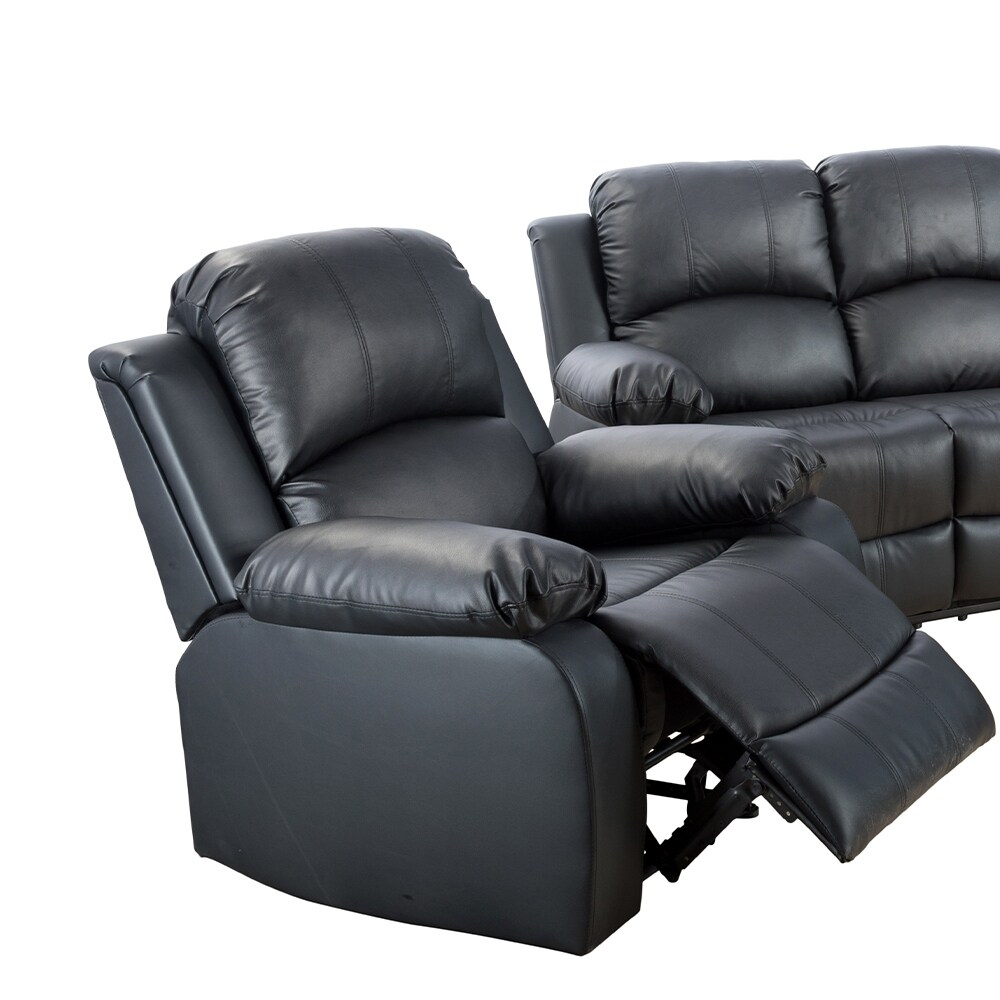 Star Home Living 3 pc Black Faux Leather Reclining Living Room Set