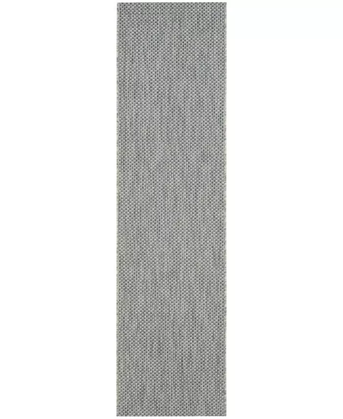 Safavieh Courtyard CY8521 Grey and Navy 2'3 x 8' Runner Outdoor Area Rug